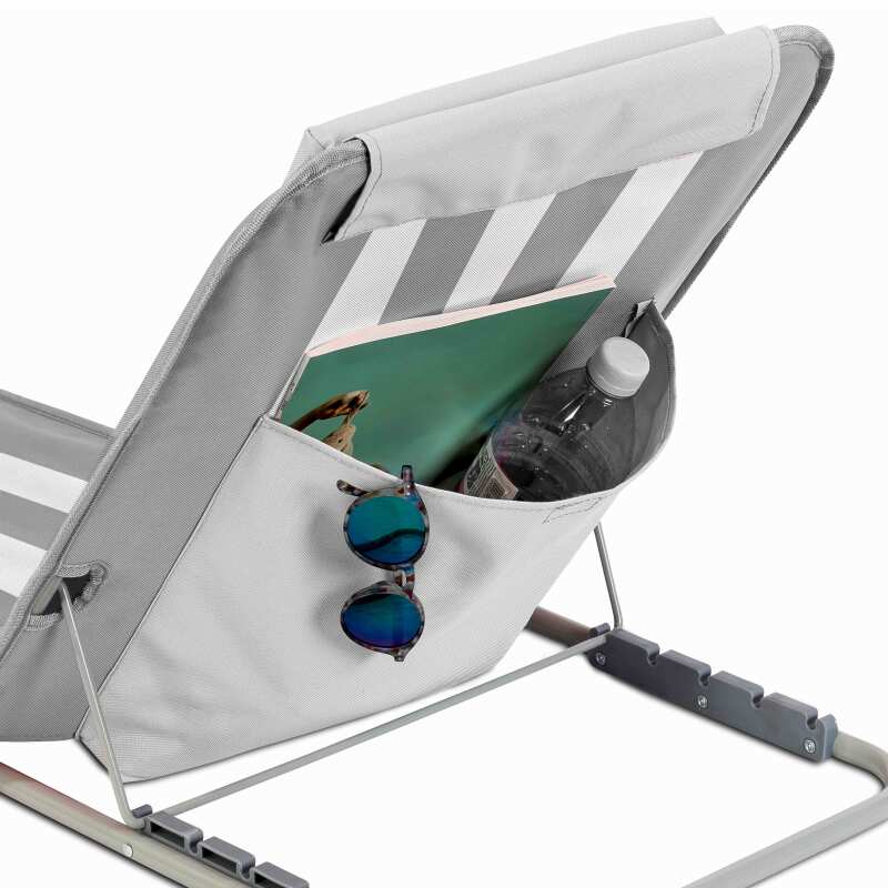 Lot de 2 matelas de plage pliants dépareillés Bleu denim et Gris clair