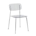 Lot de 2 chaises transparentes en acier et en PET