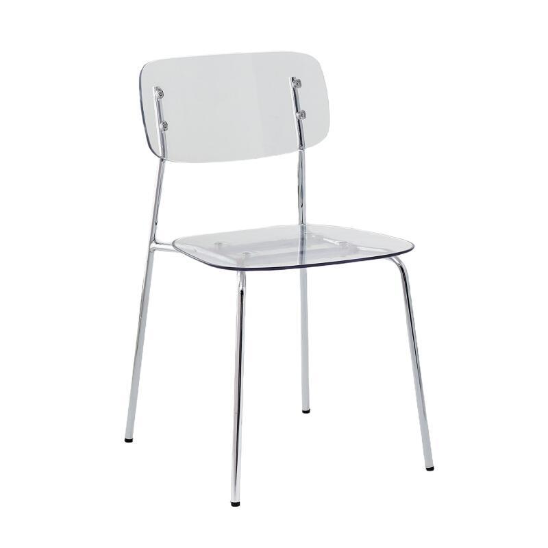 Lot de 2 chaises transparentes en acier et en PET