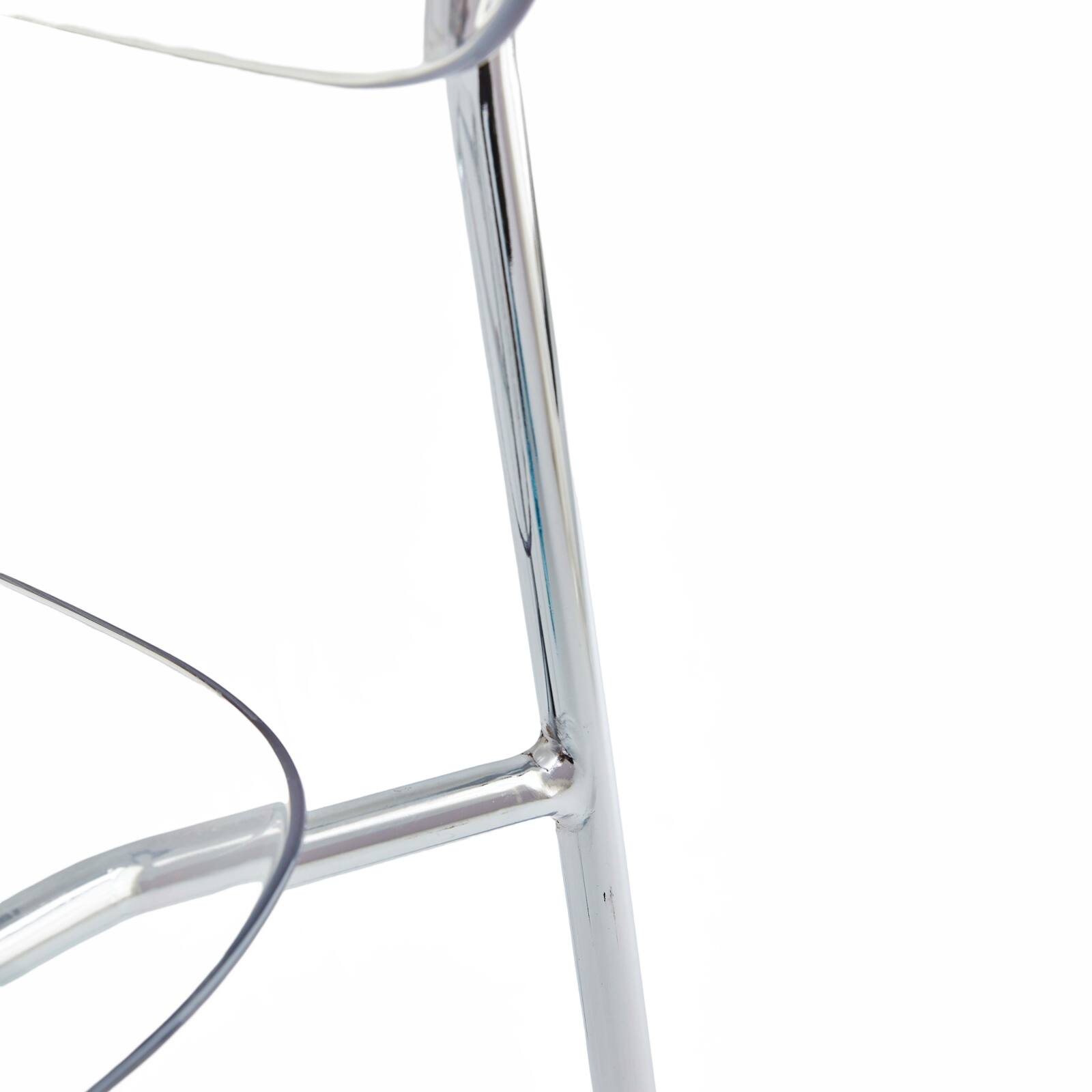 Lot de 2 chaises transparentes en acier et en PET Lot de 2 chaises transparentes en acier et en PET