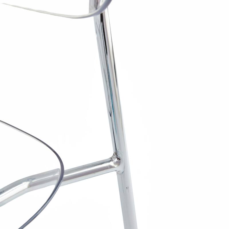 Lot de 2 chaises transparentes en acier et en PET