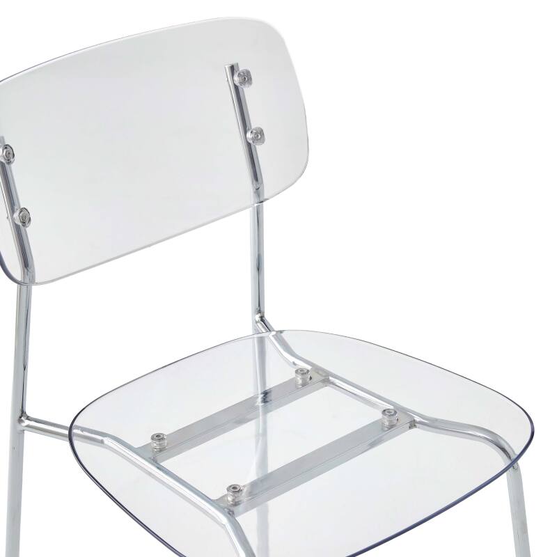 Lot de 2 chaises transparentes en acier et en PET