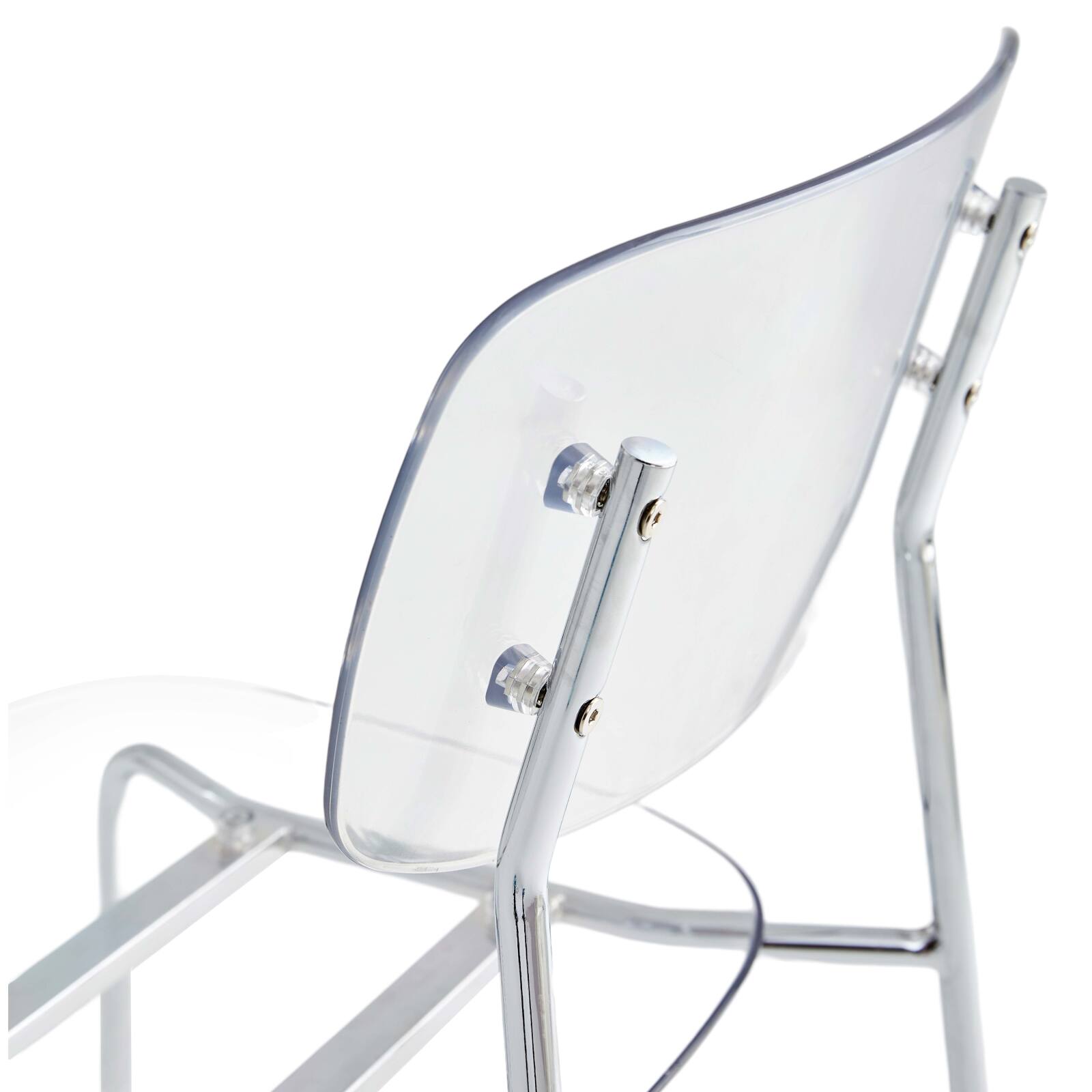 Lot de 2 chaises transparentes en acier et en PET Lot de 2 chaises transparentes en acier et en PET