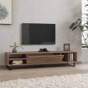 Meuble TV en mélaminé effet bois 160 cm