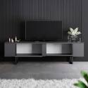 Meuble TV en mélaminé et acier 180 cm