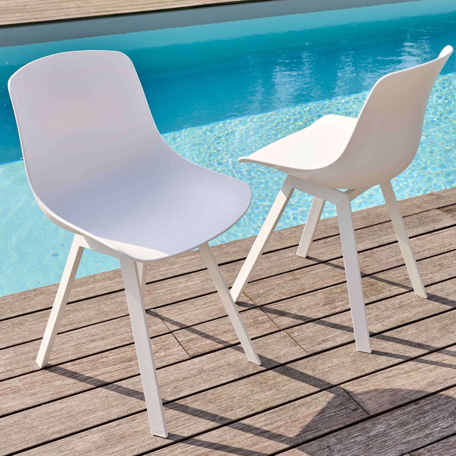 Table de jardin rectangulaire en aluminium et pierre frittée 180 x 90 cm et 8 chaises