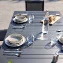 Table de jardin extensible rectangulaire avec 8 chaises et 2 chaises avec accoudoirs