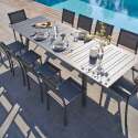 Table de jardin extensible rectangulaire avec 8 chaises et 2 chaises avec accoudoirs