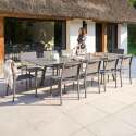 Table de jardin extensible rectangulaire (216/298 x 100 x 75 cm) en aluminium