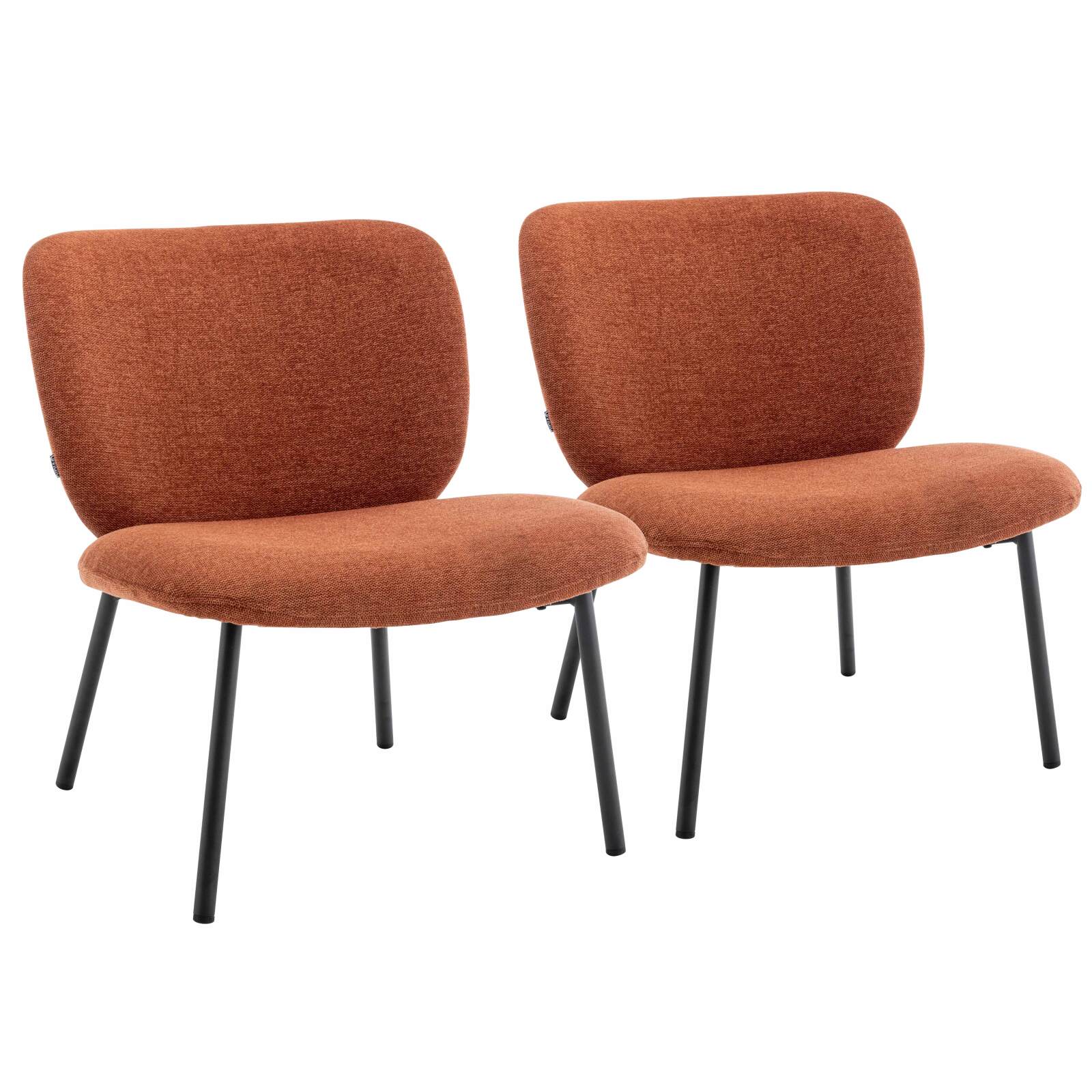 Lot de 2 fauteuils relax en acier et tissu