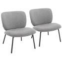 Lot de 2 fauteuils relax en acier et tissu