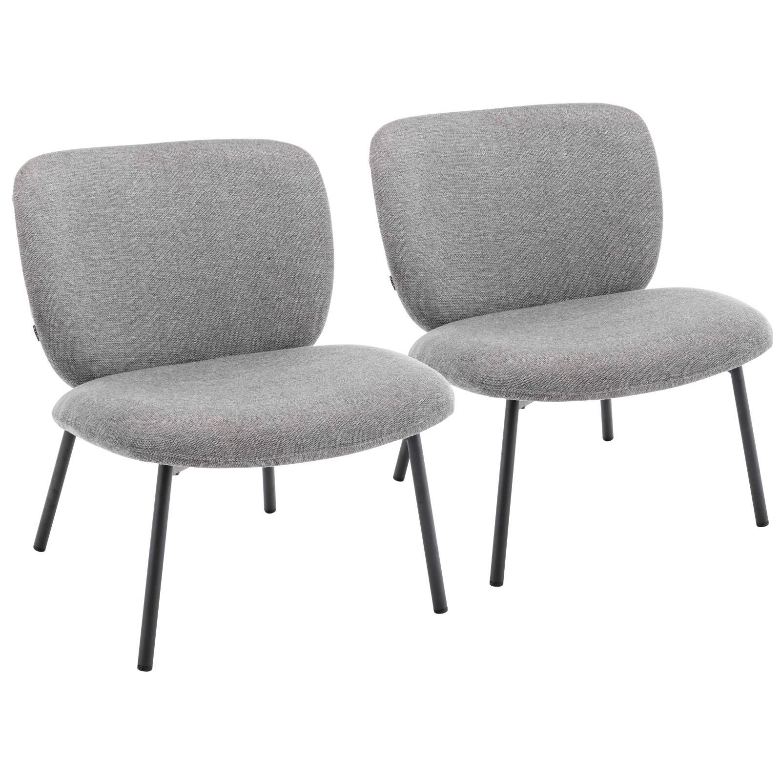 Lot de 2 fauteuils relax en acier et tissu Lot de 2 fauteuils relax en acier et tissu