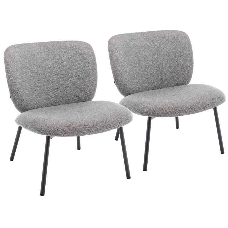 Lot de 2 fauteuils relax en acier et tissu