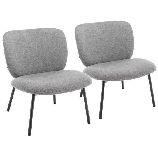 Lot de 2 fauteuils en acier et tissu | Oviala
