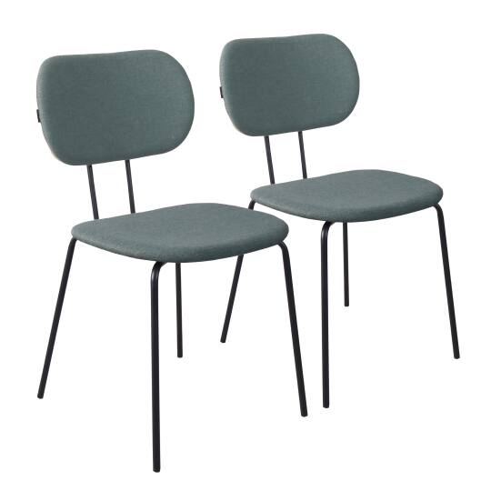 Chaises en tissu et métal - Lot de 2 | Oviala