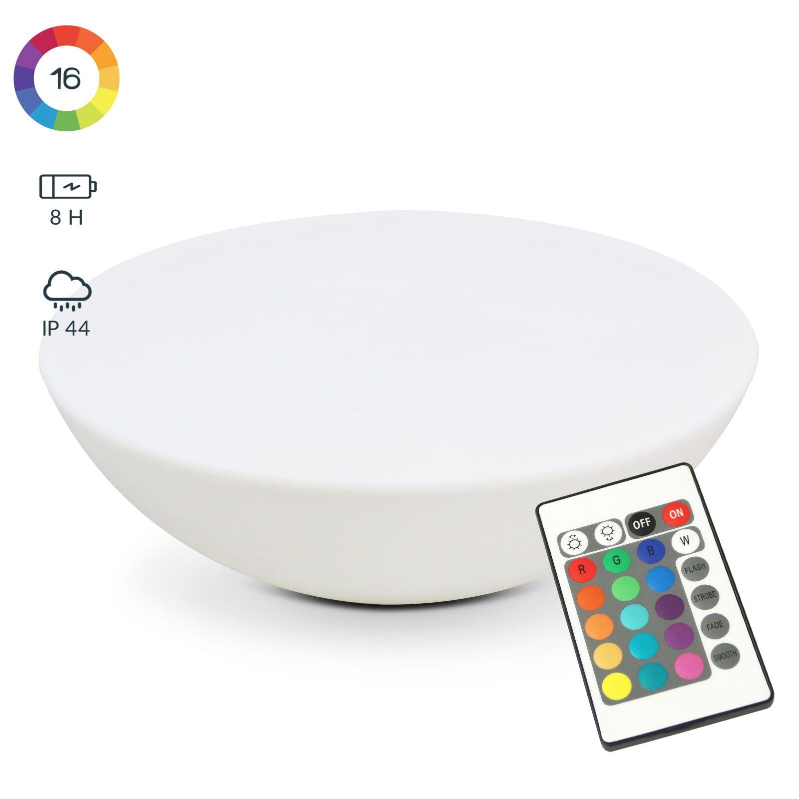 Table basse lumineuse ronde LED (ø81 x 21 cm)