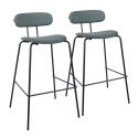 Lot de 2 chaises hautes en acier et bois
