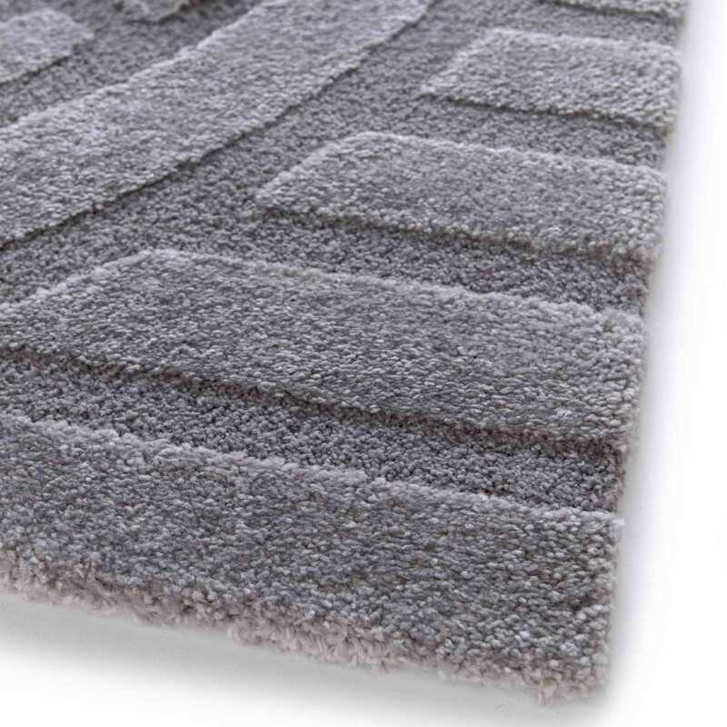 Tapis shaggy rectangulaire en polyester et polypropylène