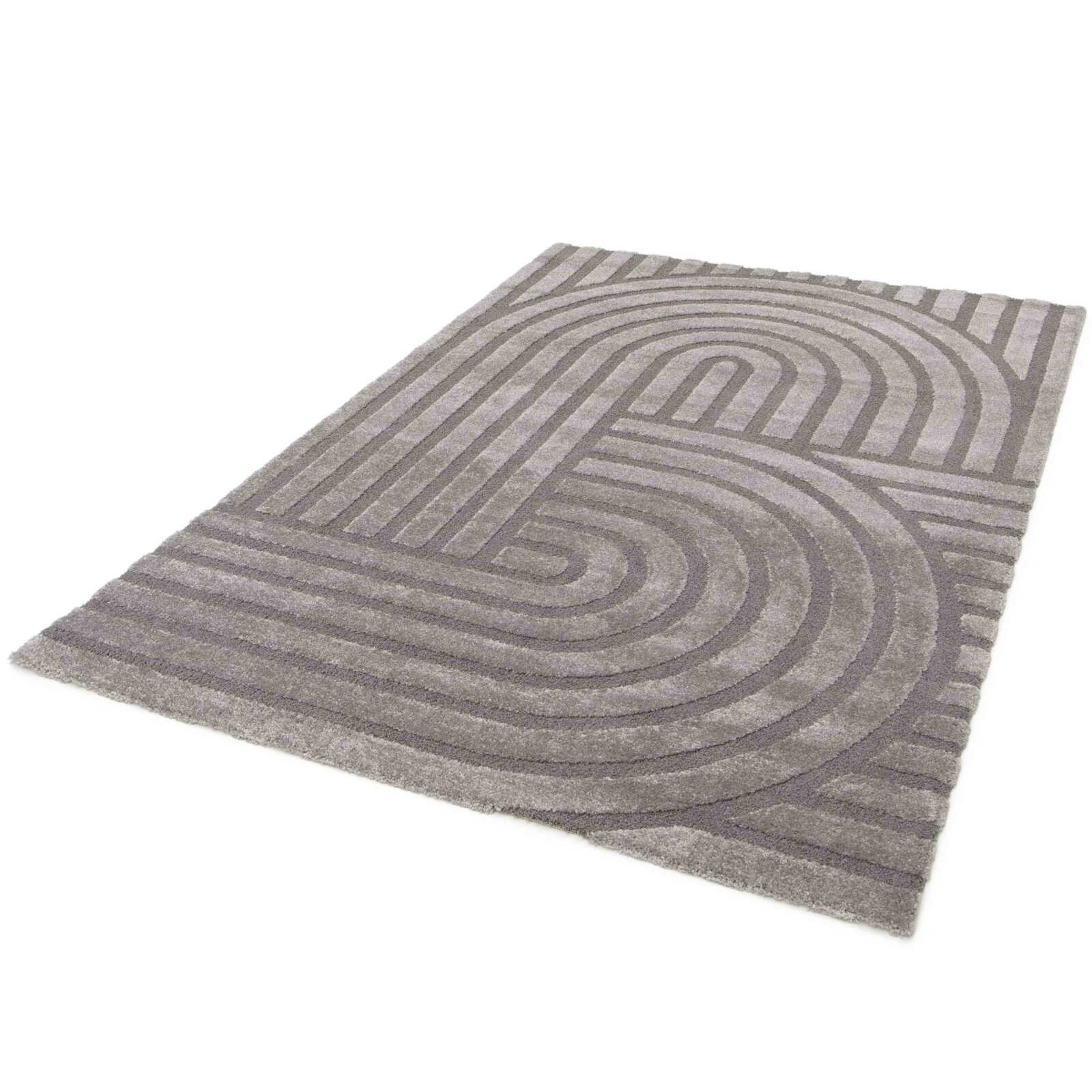 Tapis shaggy rectangulaire en polyester et polypropylène