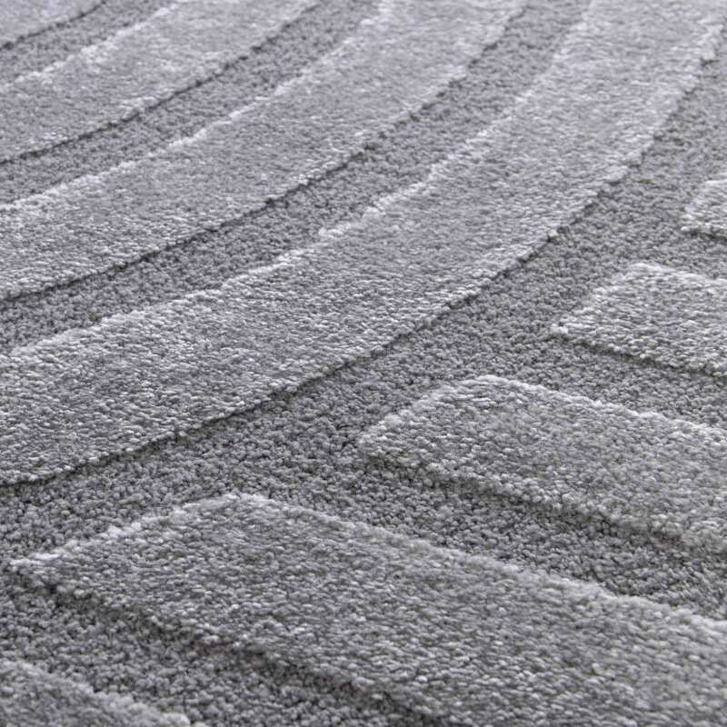 Tapis shaggy rectangulaire en polyester et polypropylène