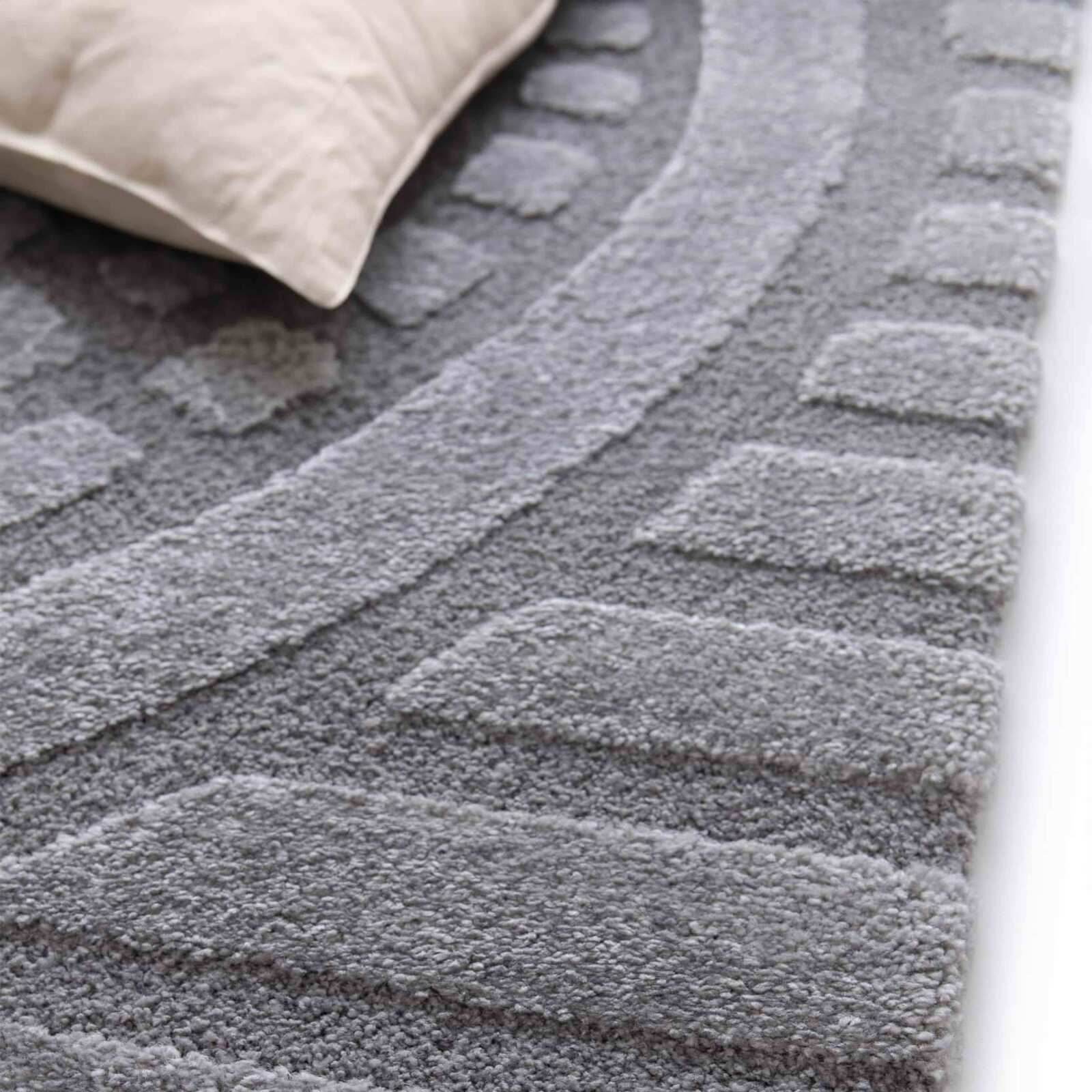 Tapis shaggy rectangulaire en polyester et polypropylène