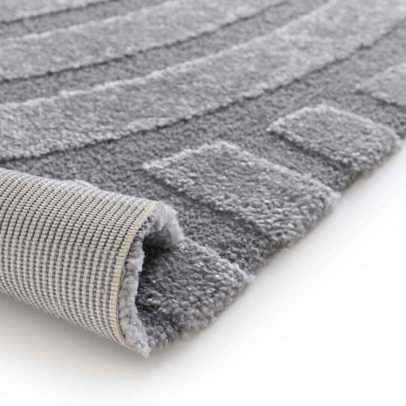 Tapis shaggy rectangulaire en polyester et polypropylène