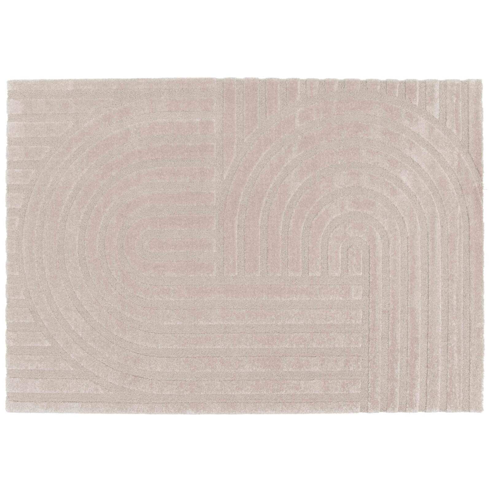 Tapis shaggy rectangulaire en polyester et polypropylène
