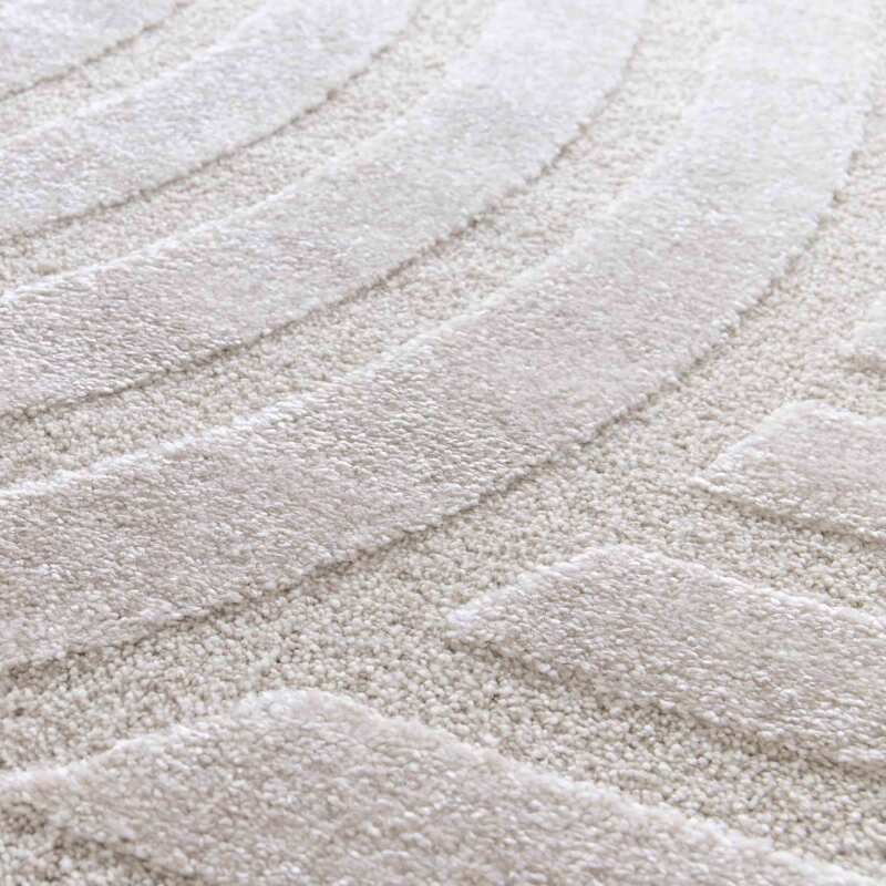 Tapis shaggy rectangulaire en polyester et polypropylène