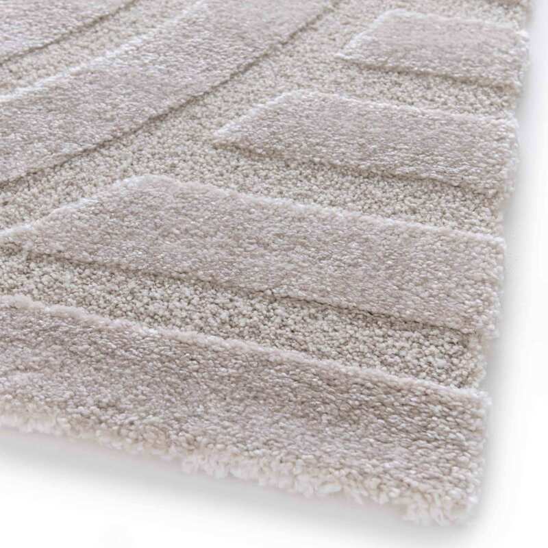 Tapis shaggy rectangulaire en polyester et polypropylène