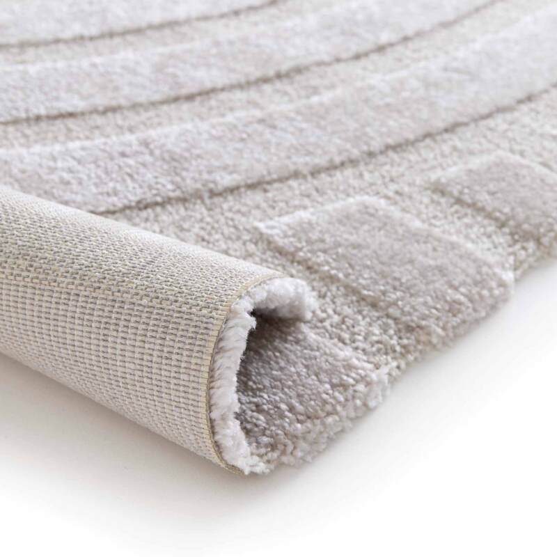 Tapis shaggy rectangulaire en polyester et polypropylène