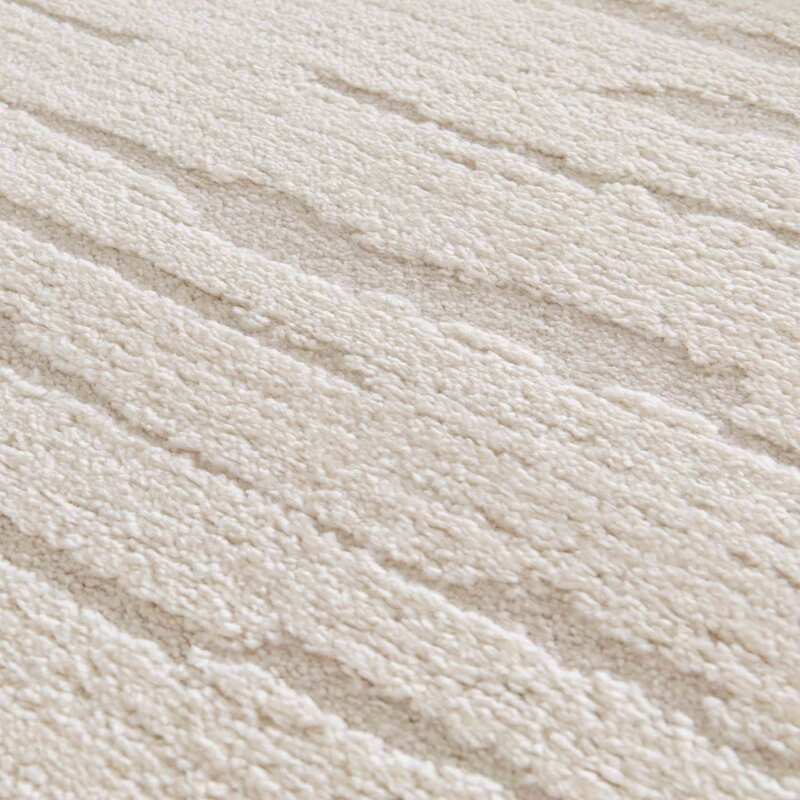 Tapis shaggy rectangulaire en polyester et polypropylène