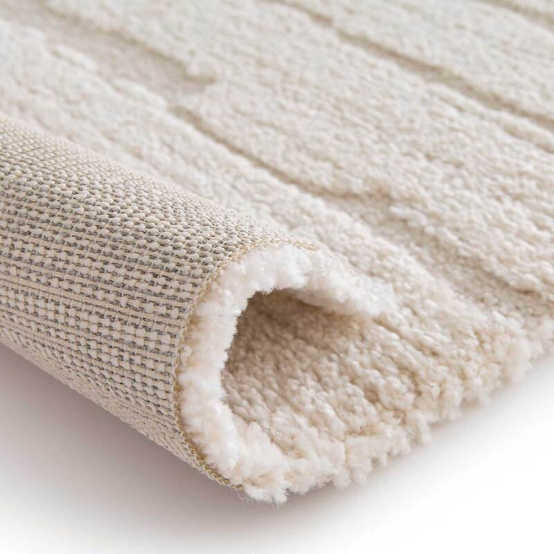 Tapis shaggy rectangulaire en polyester et polypropylène