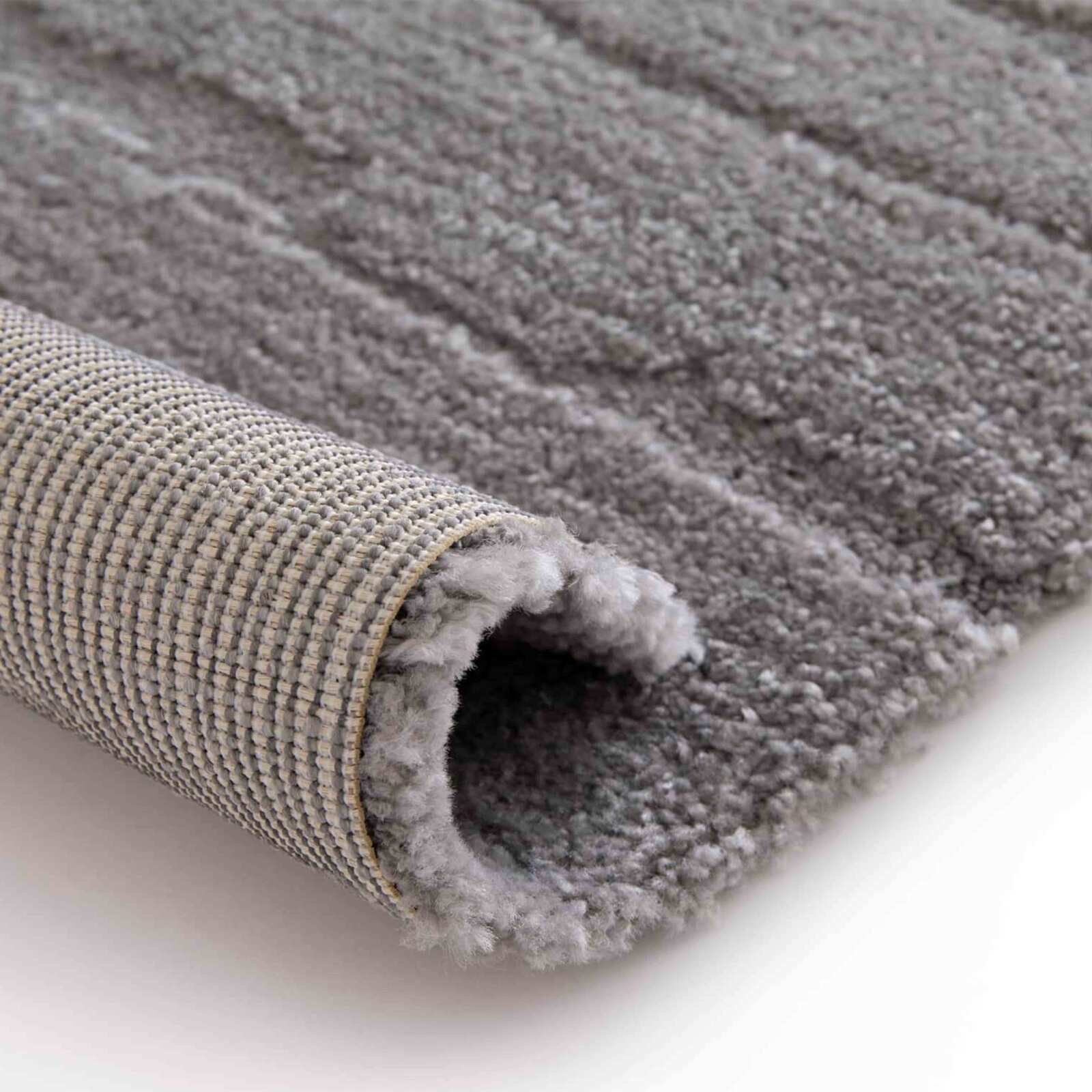 Tapis shaggy rectangulaire en polyester et polypropylène