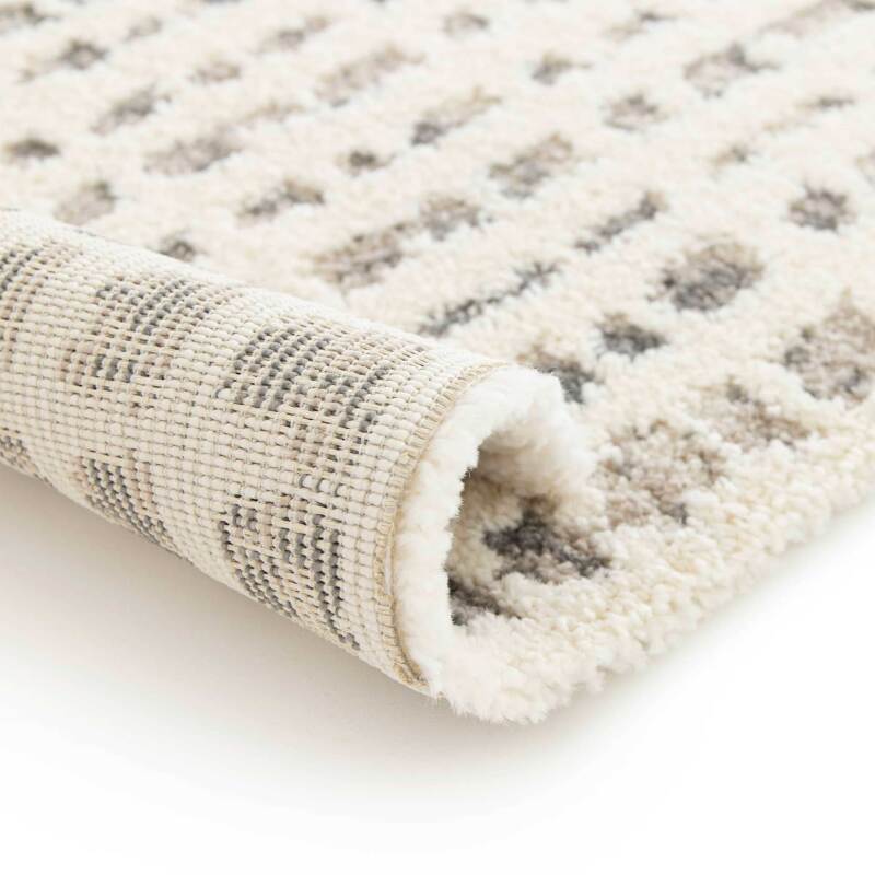 Tapis shaggy rectangulaire en polyester et polypropylène