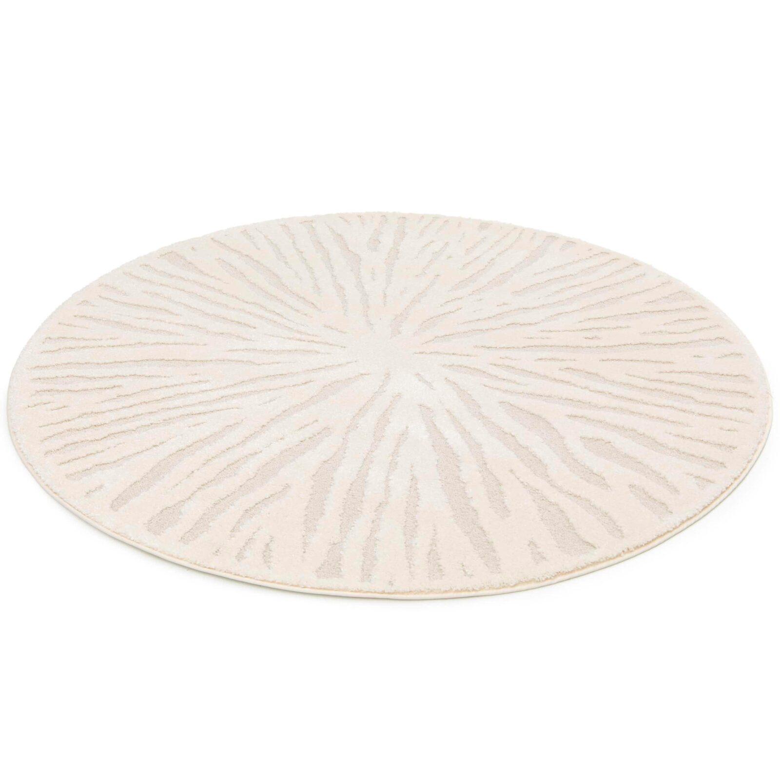 Tapis shaggy rond en polyester et polypropylène