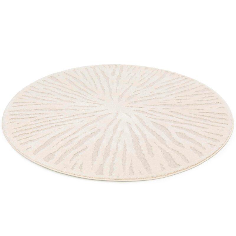 Tapis shaggy rond en polyester et polypropylène