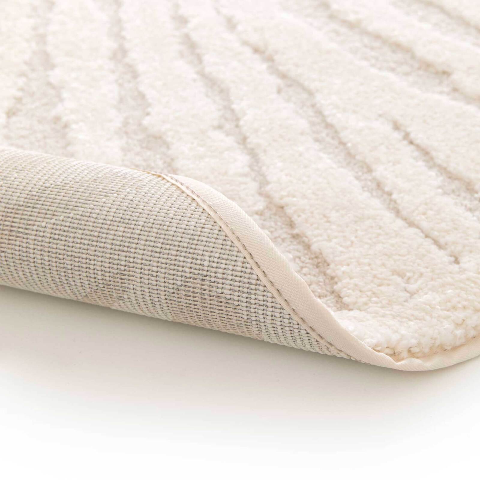 Tapis shaggy rond en polyester et polypropylène