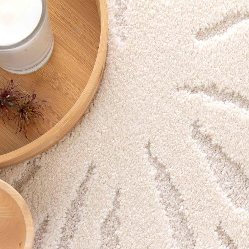 Tapis shaggy rond en polyester et polypropylène