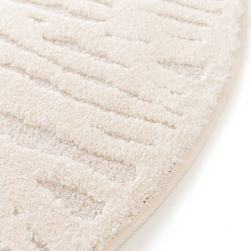 Tapis shaggy rond en polyester et polypropylène