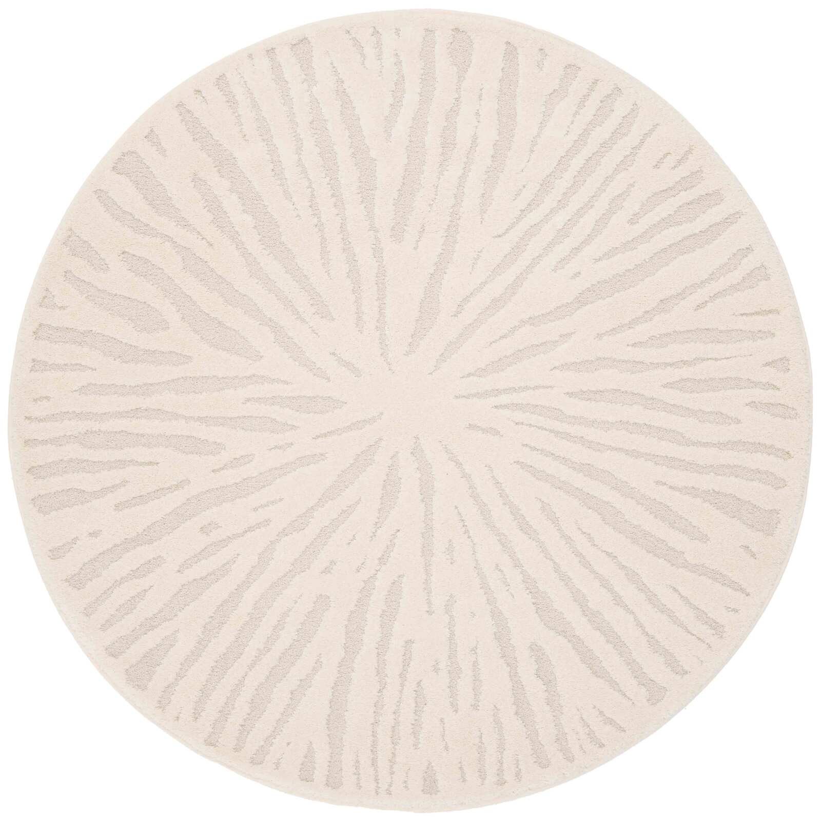 Tapis shaggy rond en polyester et polypropylène