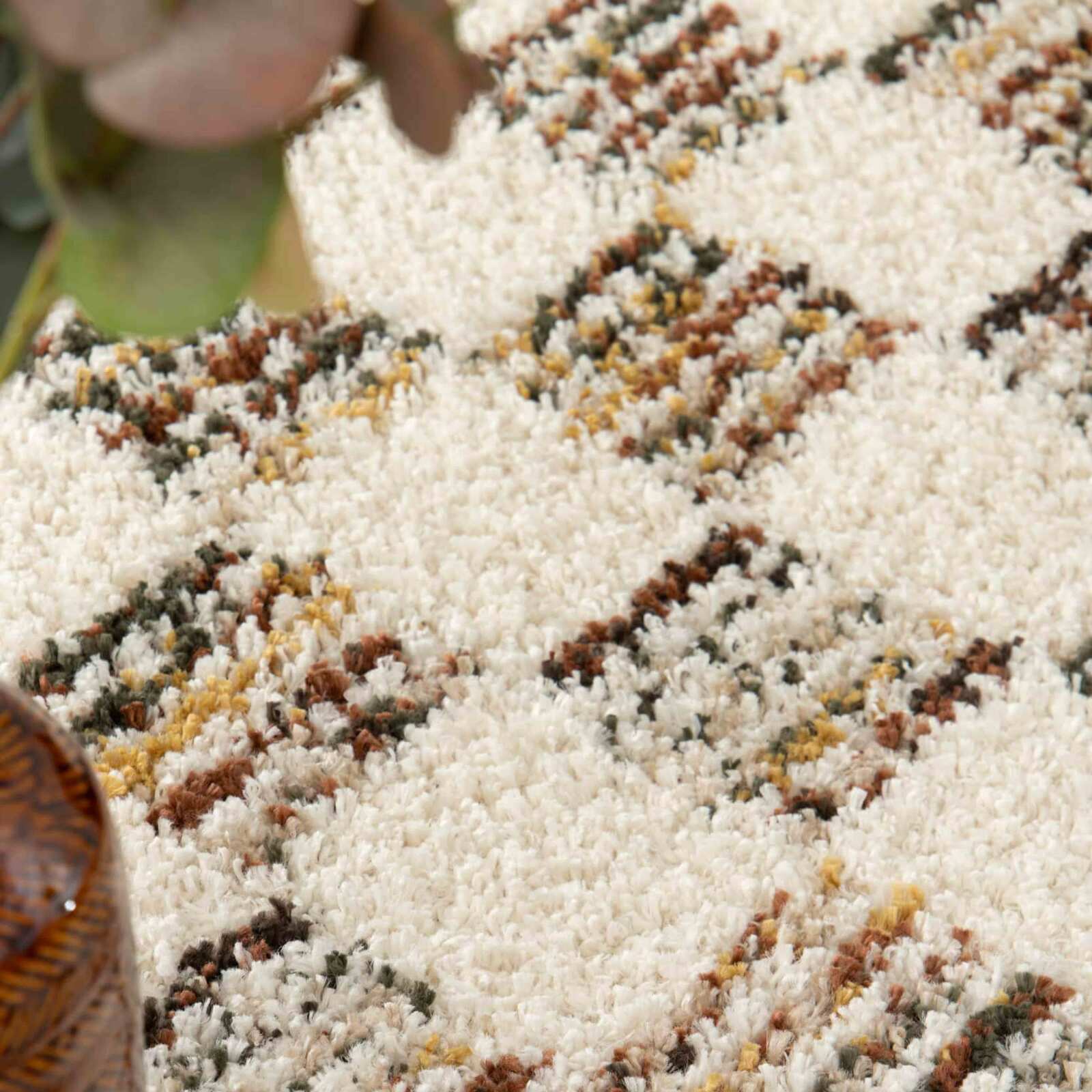 Tapis shaggy rectangulaire en polypropylène