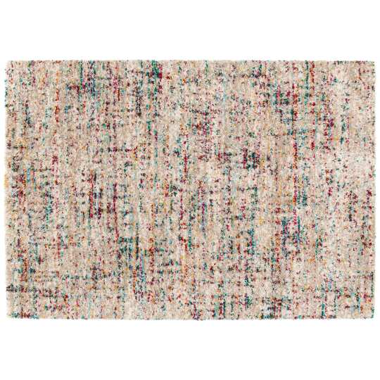 Tapis motif abstrait à poils longs shaggy rectangulaire | Oviala