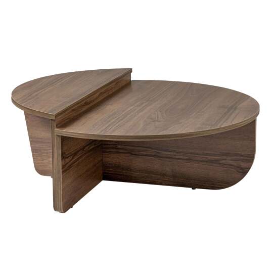 Table basse ovale en mélaminé effet bois