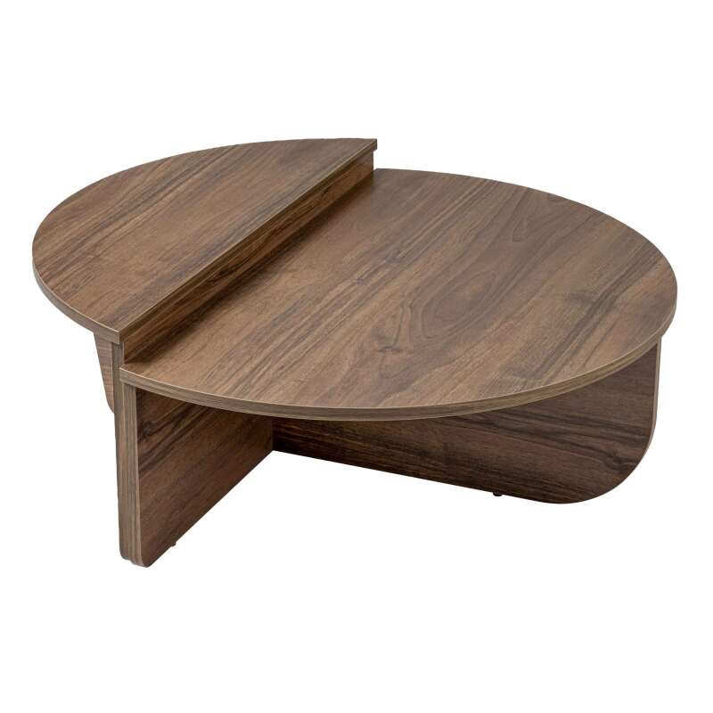 Table basse ovale en mélaminé effet bois (4/5)