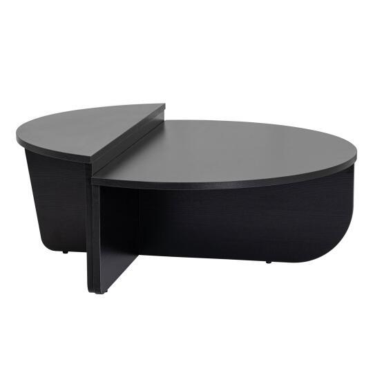 Table basse ovale en mélaminé effet bois