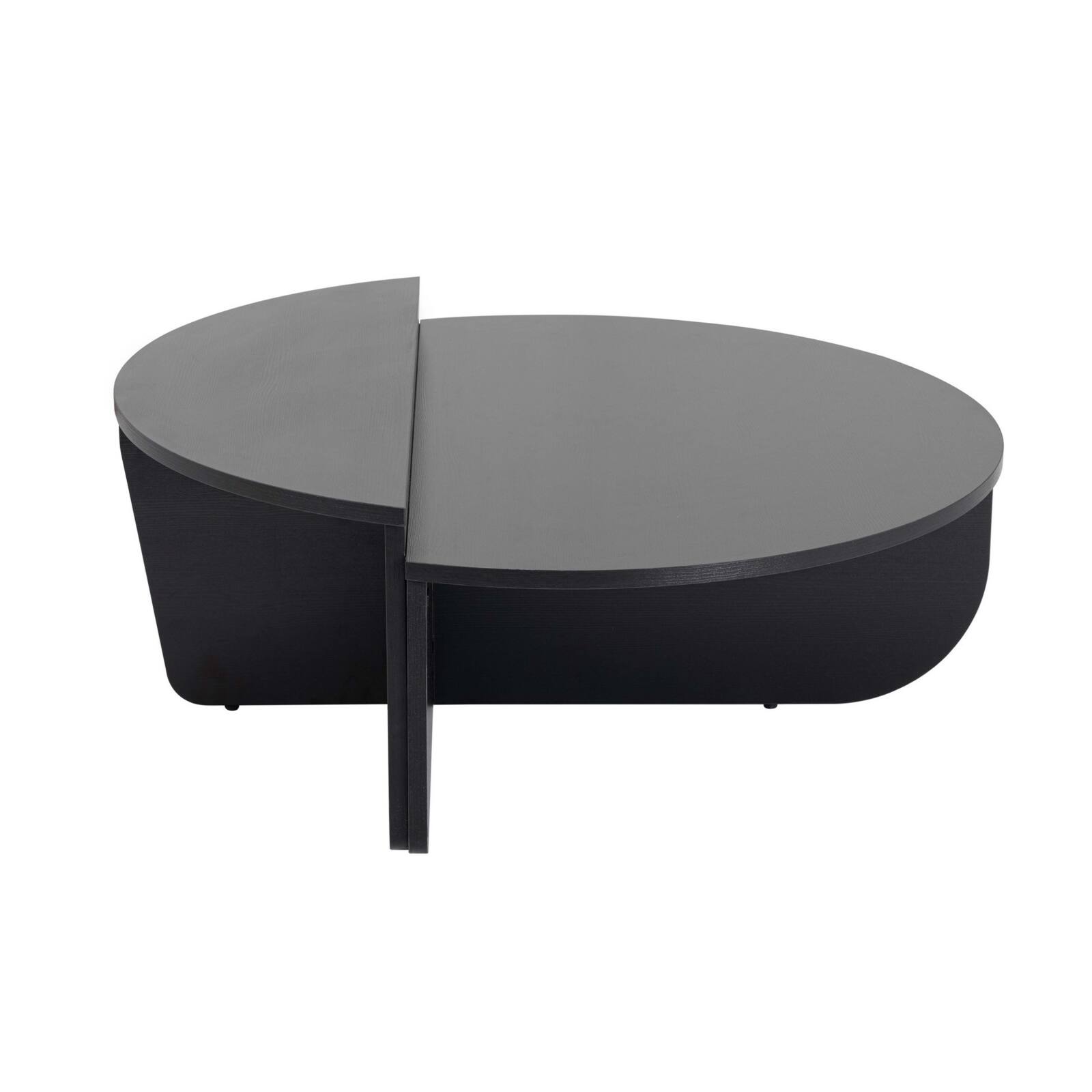 Table basse ovale en mélaminé effet bois