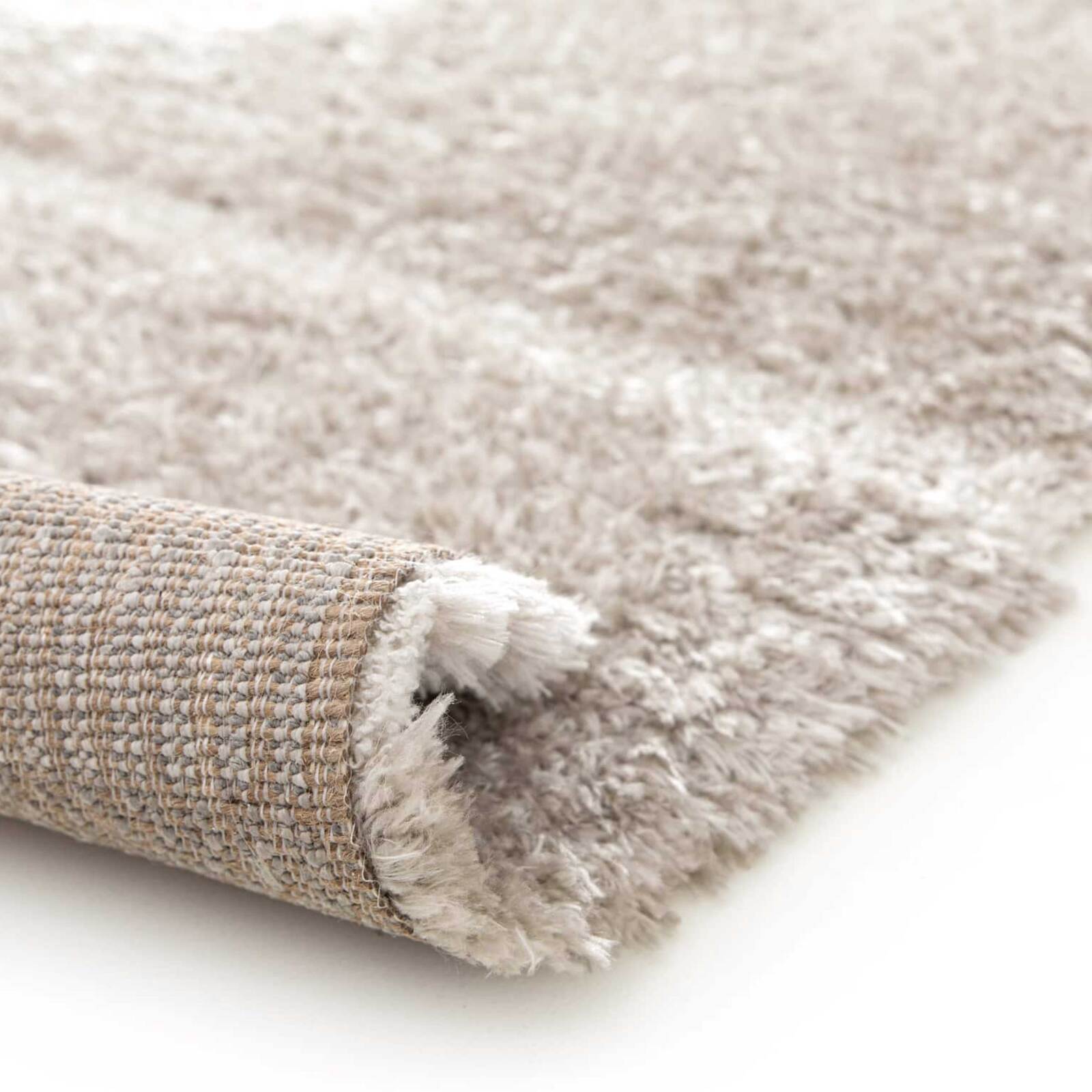 Tapis shaggy rectangulaire en polyester recyclé motif géométrique à poils longs