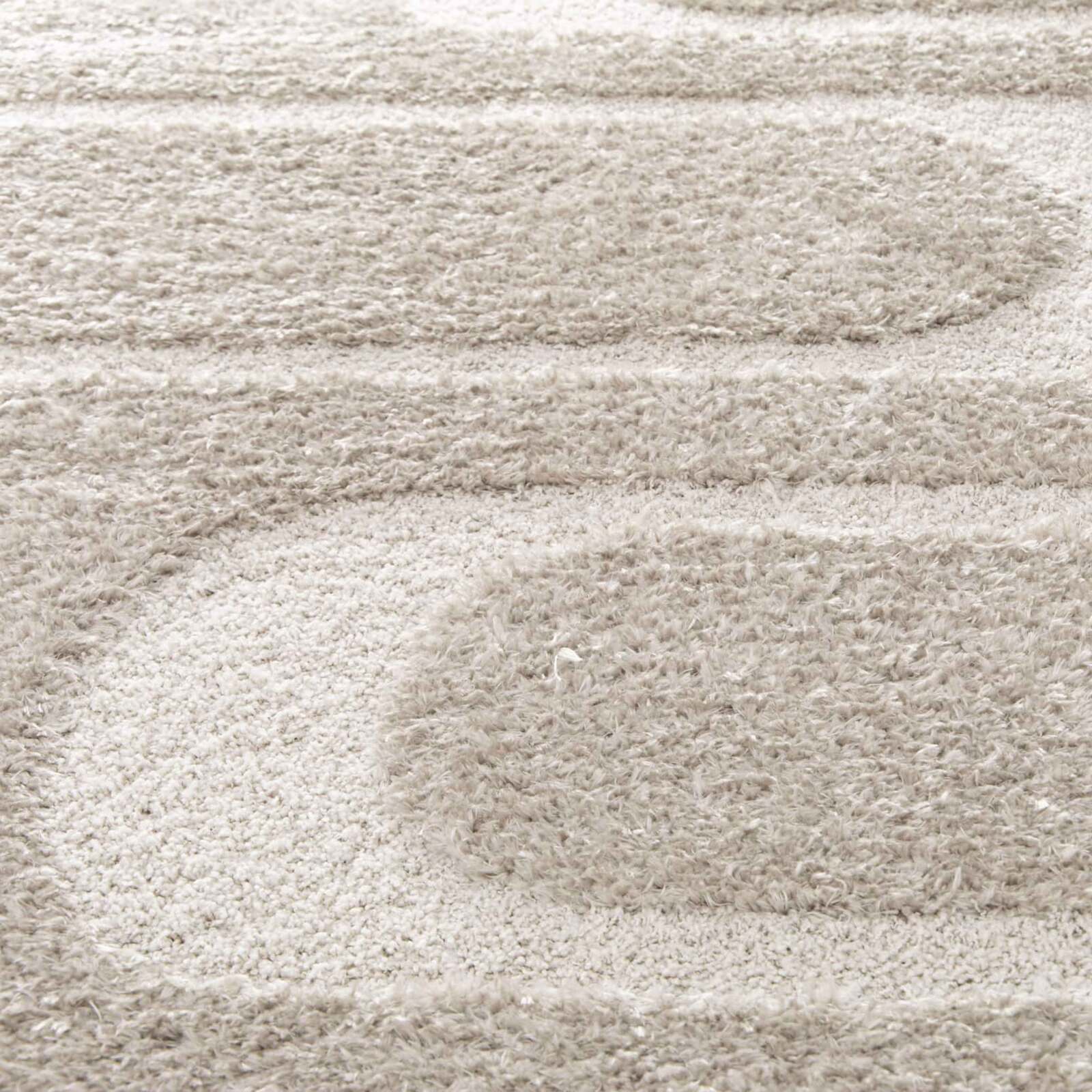 Tapis shaggy rectangulaire en polyester recyclé motif géométrique à poils longs