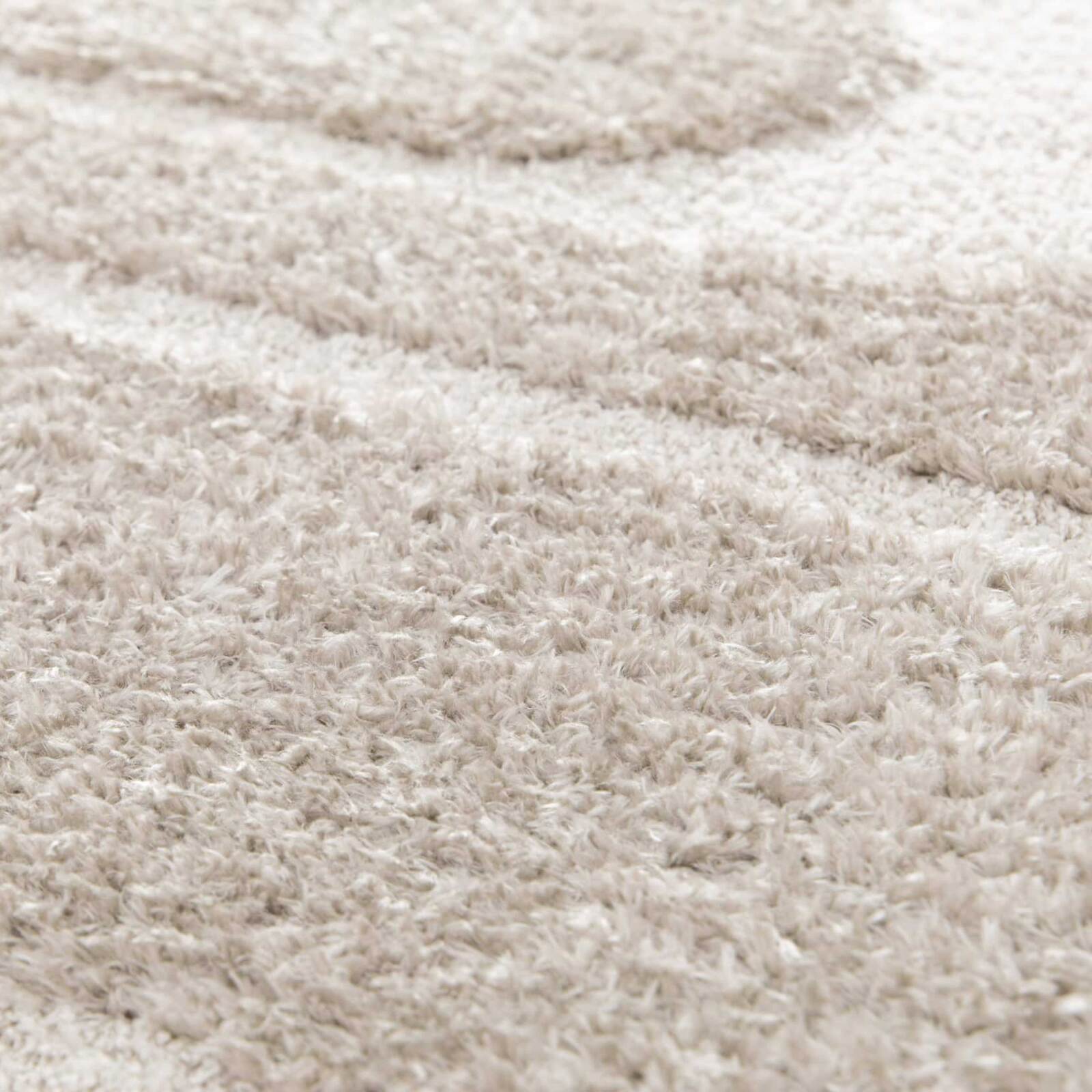 Tapis shaggy rectangulaire en polyester recyclé motif géométrique à poils longs