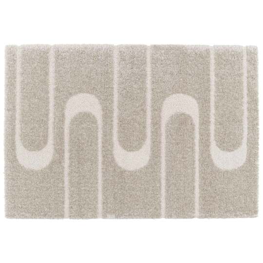Tapis style bohème à poils longs shaggy en matière recyclée rectangulaire | Oviala